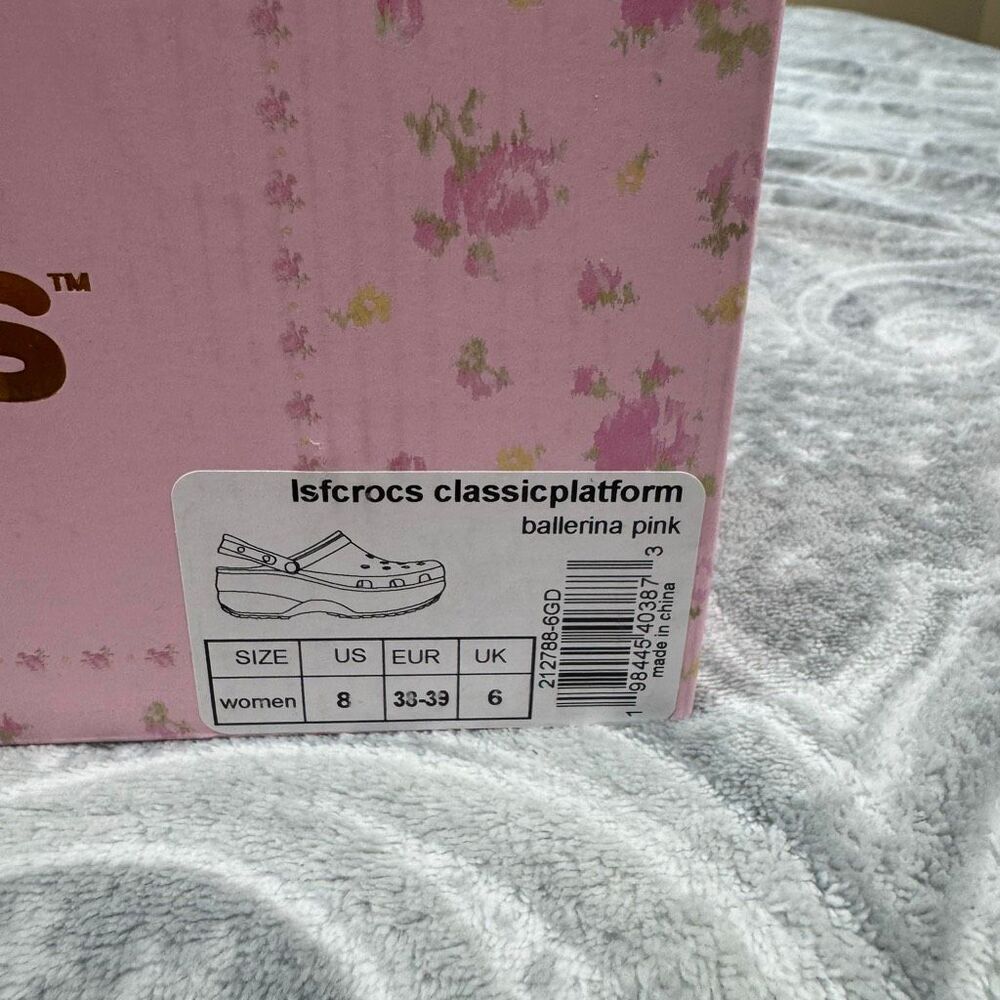 NWT LoveShackFancy X Crocs Classic Platform Clog - Picture 5 of 5